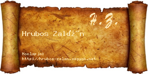 Hrubos Zalán névjegykártya